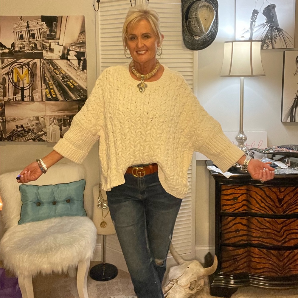 POL cable sweater